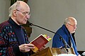 Theologe Dr. Eugen Drewermann (li.) sprach über "Bedürftigkeit und Glauben in den Romanen Dostojewskijs", in der von Pfarrer Leberecht initiierten Vortragsreihe "Dostojewskij 200".